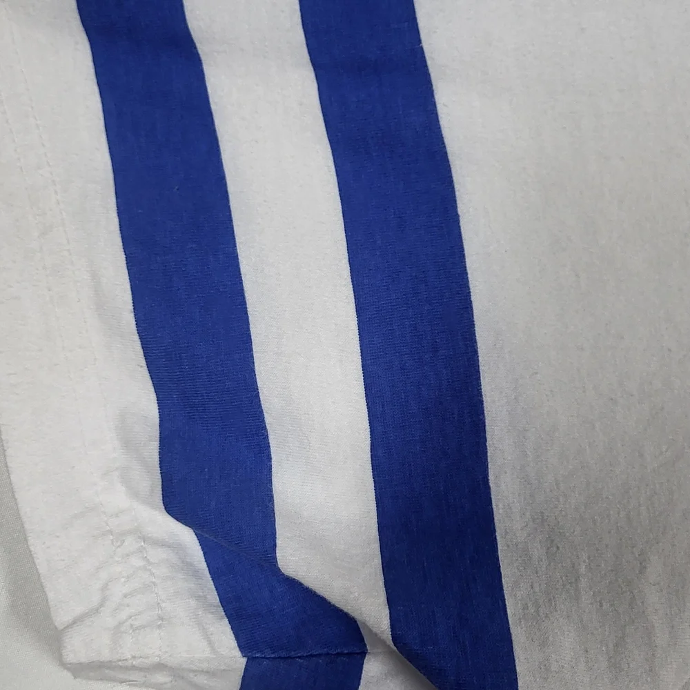 NHL White T-shirt Bud Light Of The Nordiques de W/ Blue Stripes - Picture 3 of 16